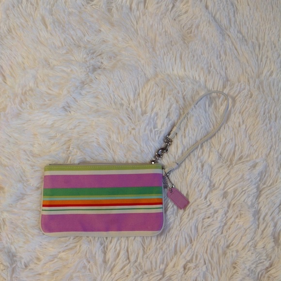 Summery Coach multi-color/rainbow stripe, wristlet - Picture 2 of 5